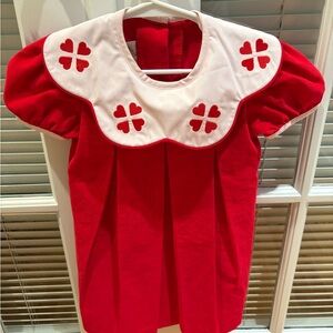 The Beaufort Bonnet Company Red Dress with White Embroidered Collar